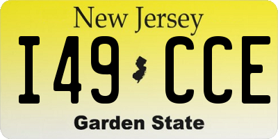 NJ license plate I49CCE