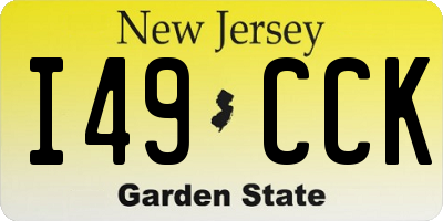 NJ license plate I49CCK