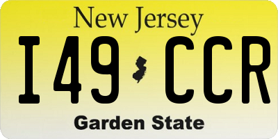 NJ license plate I49CCR