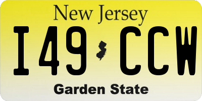 NJ license plate I49CCW