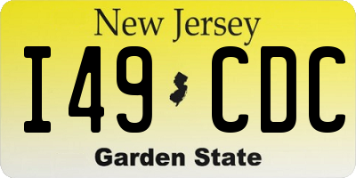 NJ license plate I49CDC