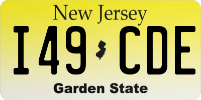 NJ license plate I49CDE