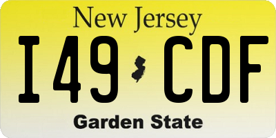 NJ license plate I49CDF