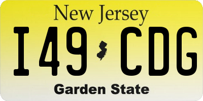 NJ license plate I49CDG