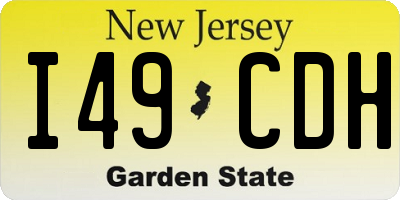 NJ license plate I49CDH