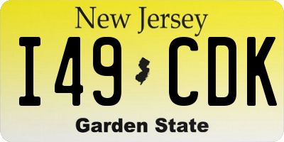 NJ license plate I49CDK