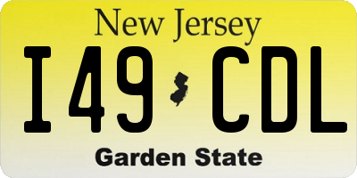 NJ license plate I49CDL
