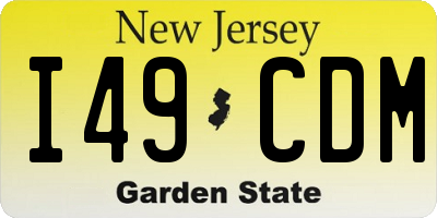 NJ license plate I49CDM