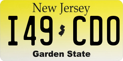 NJ license plate I49CDO