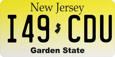 NJ license plate I49CDU