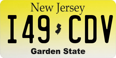 NJ license plate I49CDV
