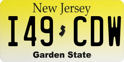 NJ license plate I49CDW