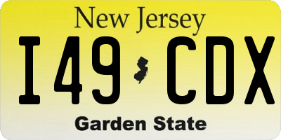 NJ license plate I49CDX