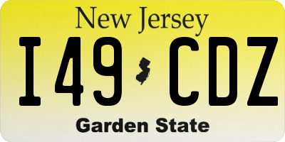 NJ license plate I49CDZ