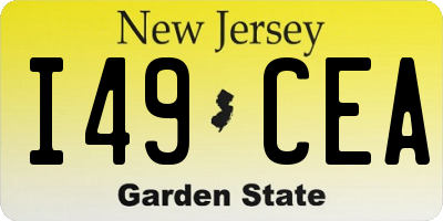 NJ license plate I49CEA