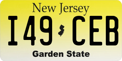NJ license plate I49CEB