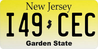NJ license plate I49CEC