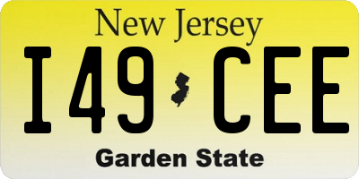 NJ license plate I49CEE