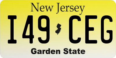 NJ license plate I49CEG