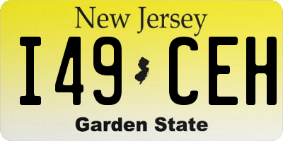 NJ license plate I49CEH