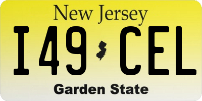 NJ license plate I49CEL
