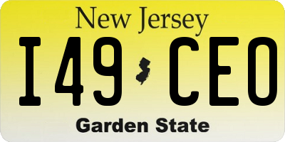 NJ license plate I49CEO