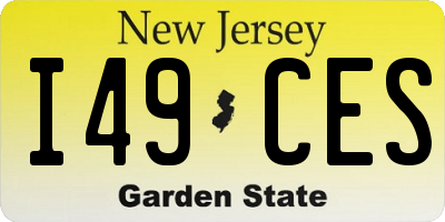 NJ license plate I49CES
