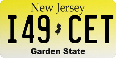 NJ license plate I49CET