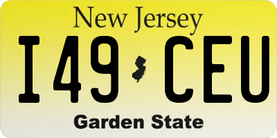 NJ license plate I49CEU