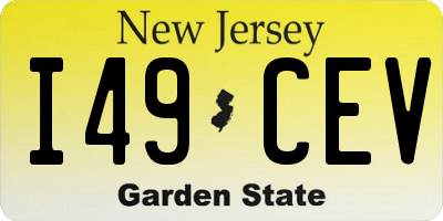NJ license plate I49CEV