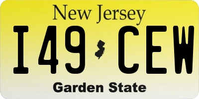 NJ license plate I49CEW