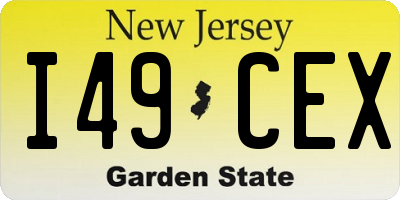 NJ license plate I49CEX