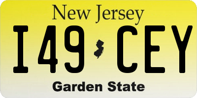 NJ license plate I49CEY