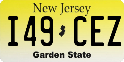 NJ license plate I49CEZ