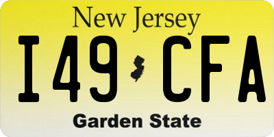 NJ license plate I49CFA