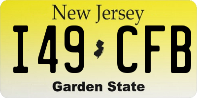 NJ license plate I49CFB