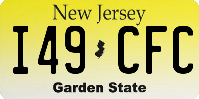 NJ license plate I49CFC