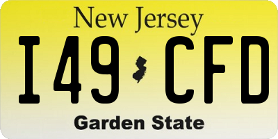 NJ license plate I49CFD