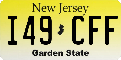 NJ license plate I49CFF