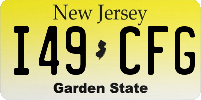 NJ license plate I49CFG