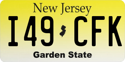 NJ license plate I49CFK