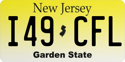 NJ license plate I49CFL