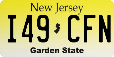 NJ license plate I49CFN