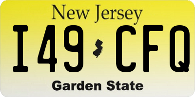 NJ license plate I49CFQ