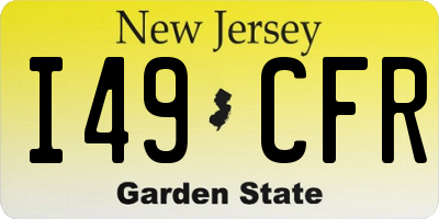 NJ license plate I49CFR