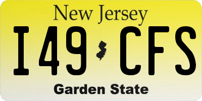 NJ license plate I49CFS