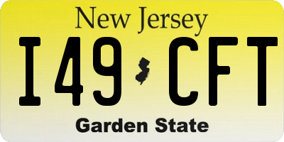 NJ license plate I49CFT