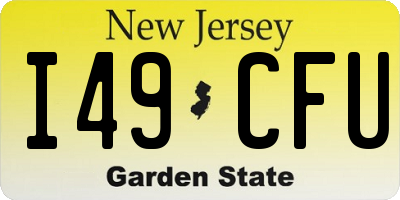 NJ license plate I49CFU