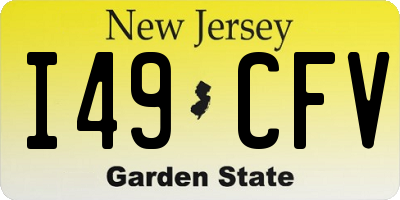 NJ license plate I49CFV