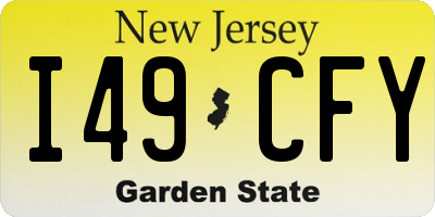 NJ license plate I49CFY
